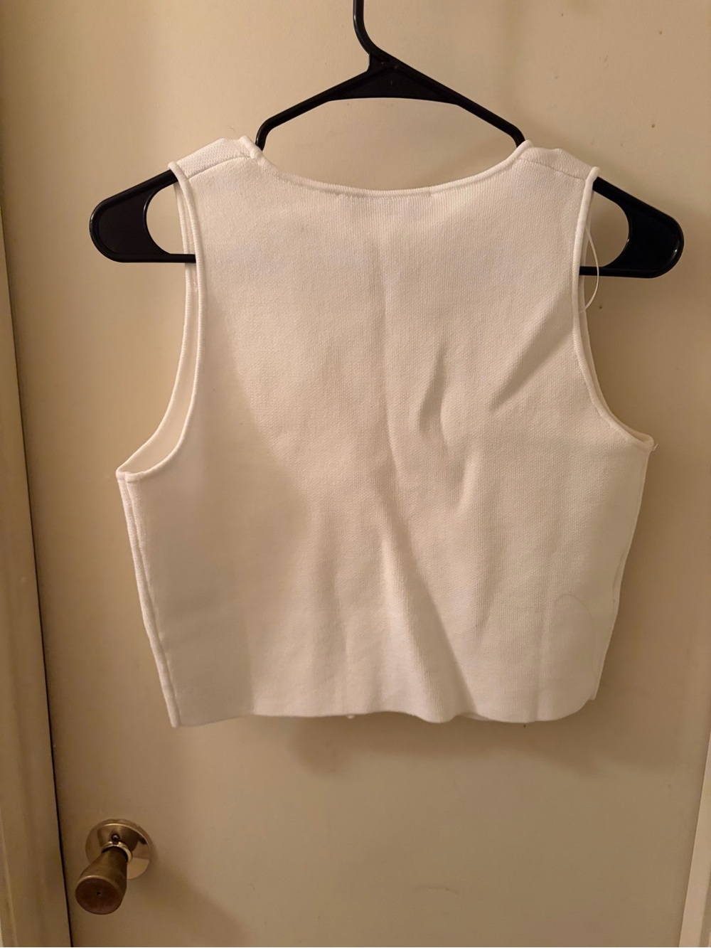 Zara White Button-Front Knit Crop Top - Picture 2 of 4